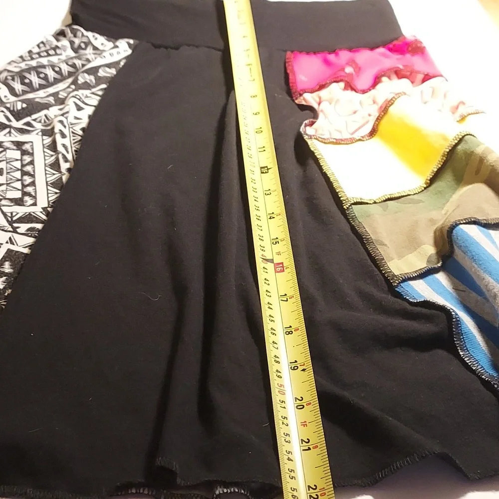 Hippie Patchwork Skirt Short Bohemian Style A line  Size S Multi Color